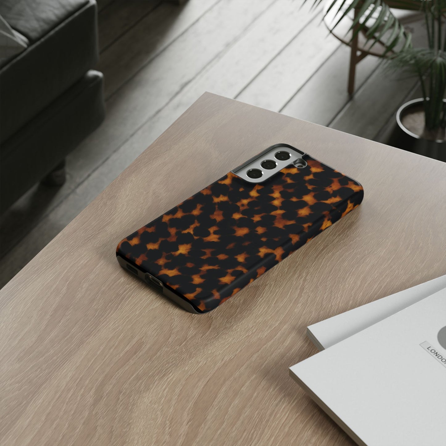 Tortoiseshell Pattern Tough Phone Case | Classic Leopard-Style Protective Cover