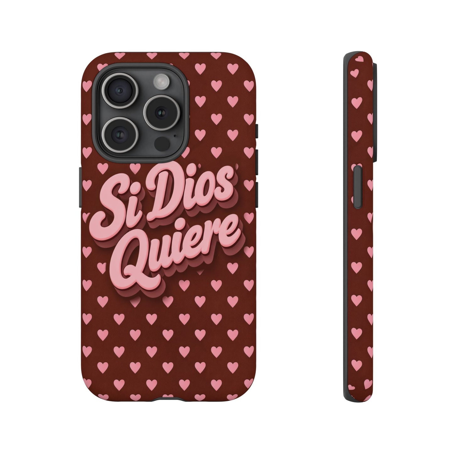 Si Dios Quiere Phone Case Latina Aesthetic Pink Hearts iPhone Samsung