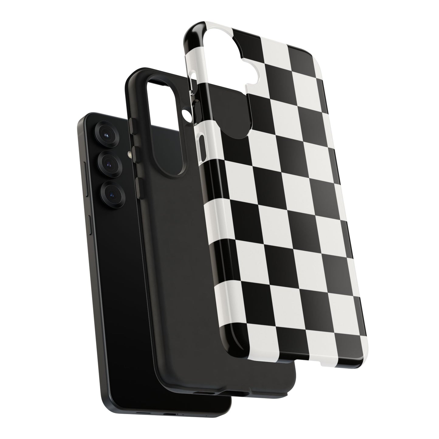 Black & White Checkerboard Phone Case – Classic Aesthetic Tough Protective Case for Iphone, Samsung Galaxy and Pixel