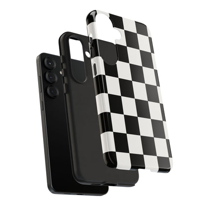 Black & White Checkerboard Phone Case – Classic Aesthetic Tough Protective Case for Iphone, Samsung Galaxy and Pixel