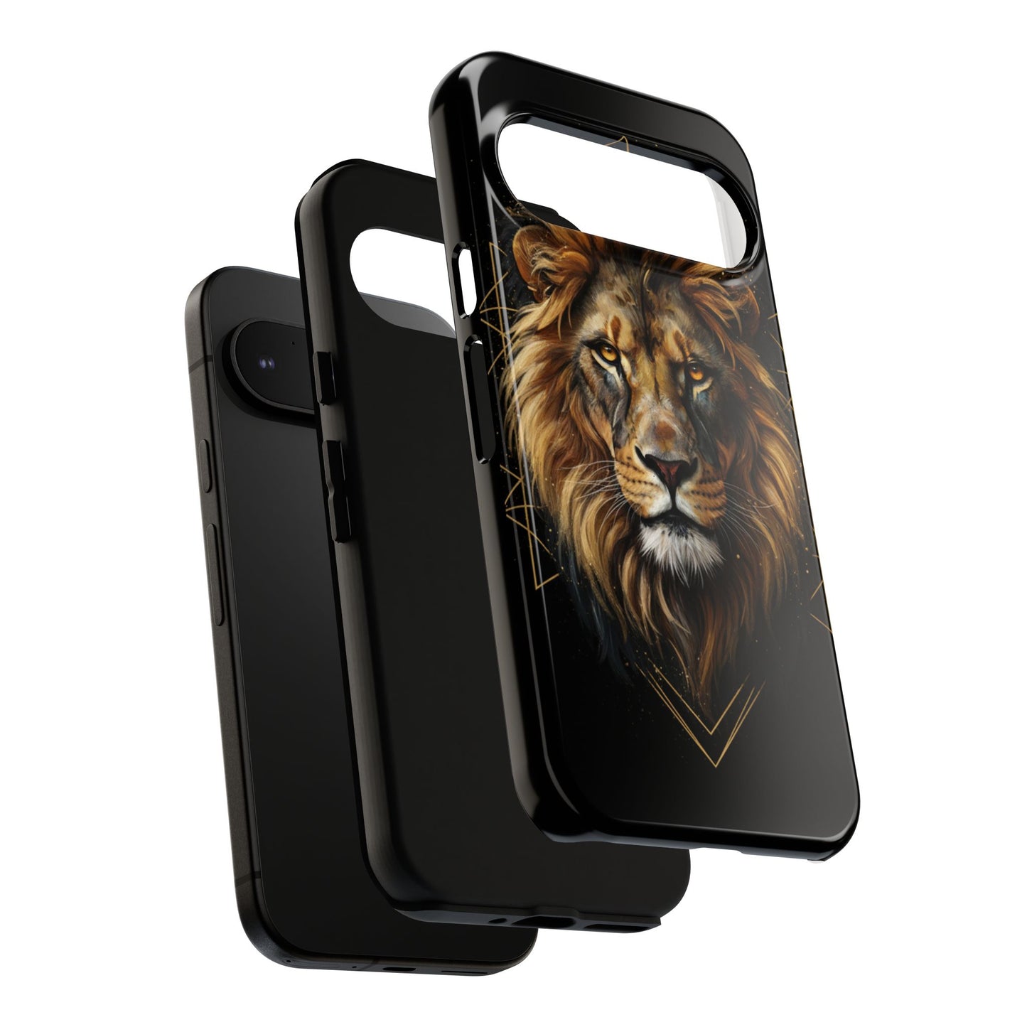 Majestic Lion Phone Case – Black Gold Luxury Lion Art Tough Protective Case