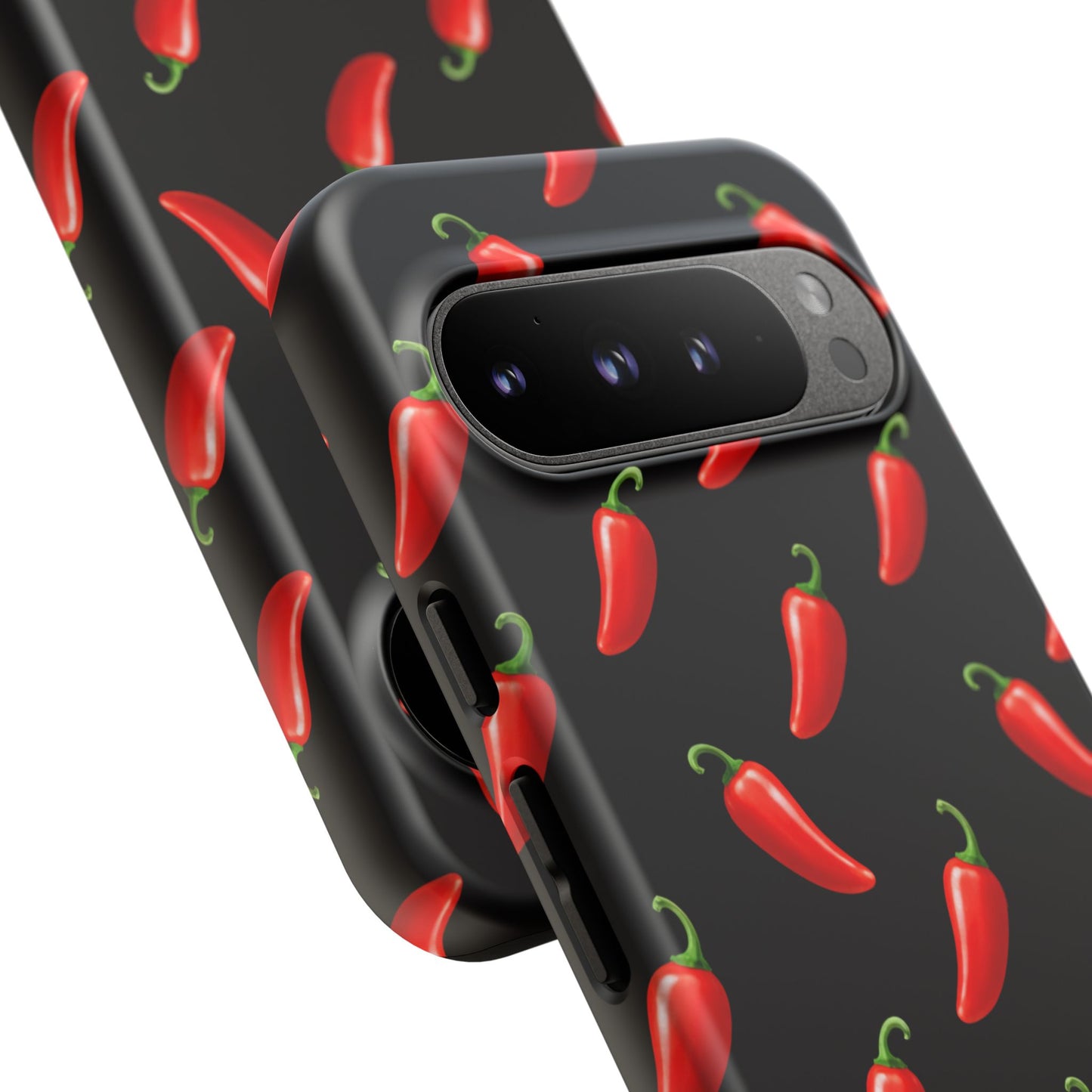 Spicy Chili Pepper Phone Case – Black Cute Hot Pepper Tough Cover for Iphone, Samsung Galaxy and Pixel