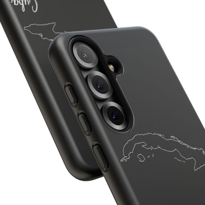 Cuba Outline Phone Case – Minimal Country Map Tough Case (iPhone, Samsung, Pixel)