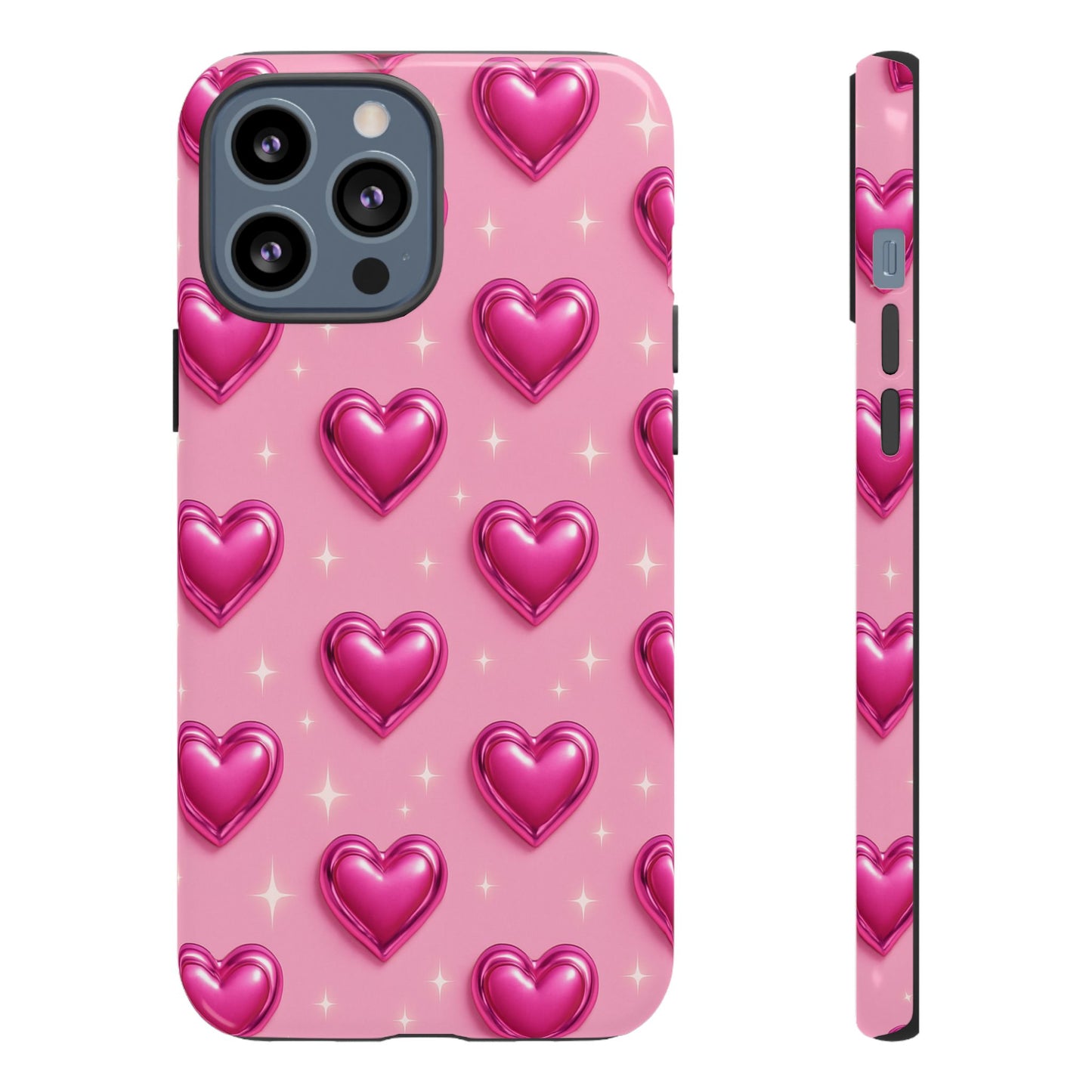 Pink Heart Pattern Phone Case | Tough Protective Case for Iphone, Samsung Galaxy and Pixel