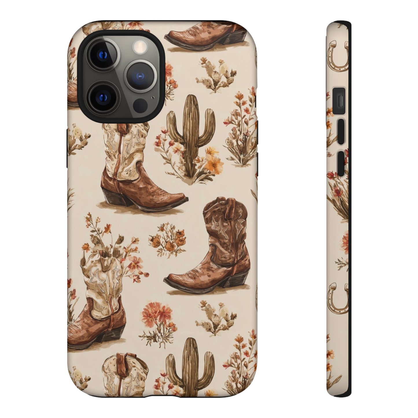 Cowboy Boots Western Phone Case Rustic Cowgirl Cactus Floral iPhone Samsung Pixel