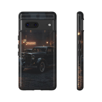 Vintage Classic Car Phone Case | Retro Noir Aesthetic | 1930s Street Scene Tough Case for iPhone & Samsung
