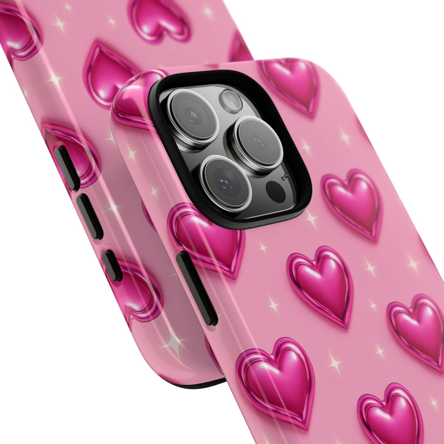 Pink Heart Pattern Phone Case | Tough Protective Case for Iphone, Samsung Galaxy and Pixel