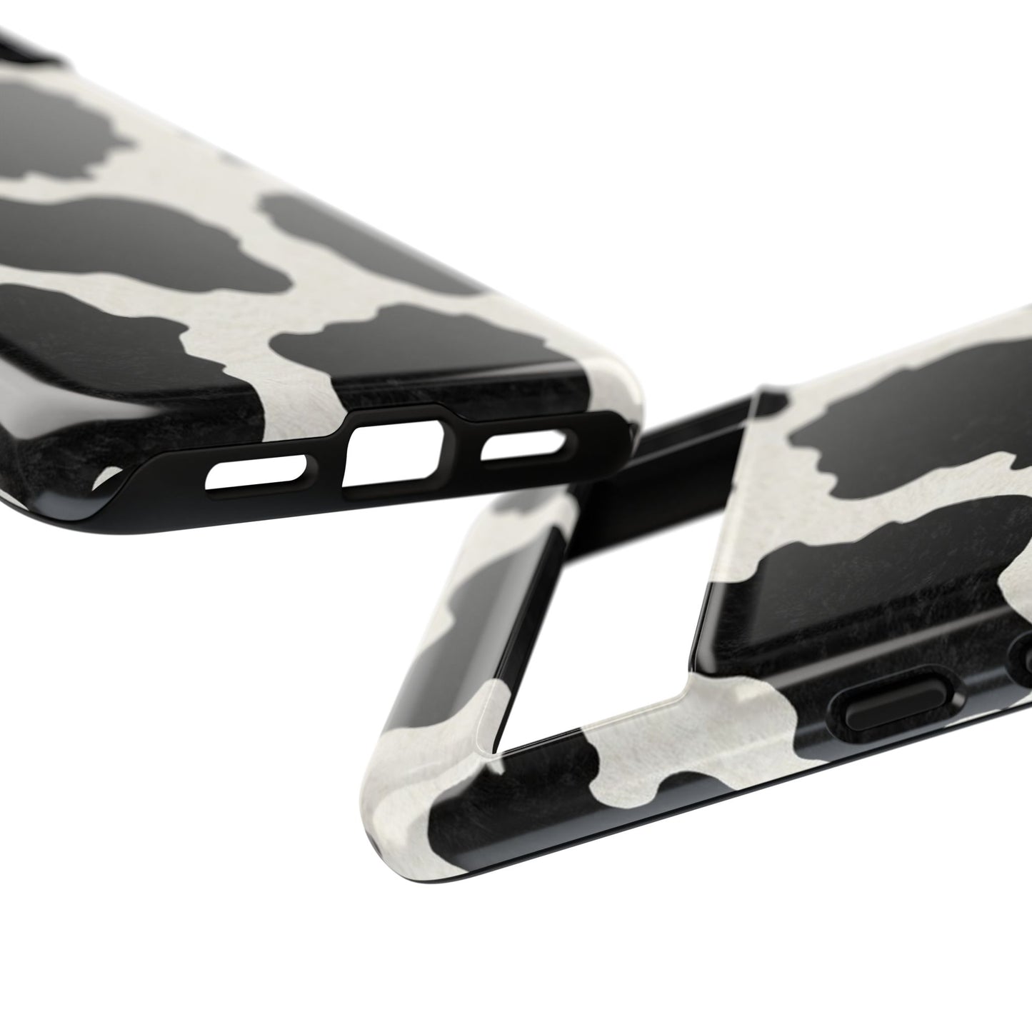 Black & White Cow Print Phone Case | Western Aesthetic iPhone & Samsung Tough Case
