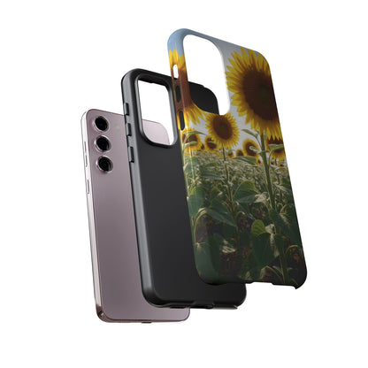 Sunflower Field Phone Case | Golden Hour Floral Aesthetic | Bright Summer Tough Case