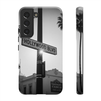 Hollywood Blvd Phone Case | Vintage Los Angeles Street Sign | Black & White LA Aesthetic