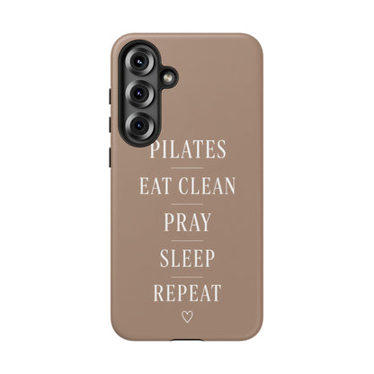 Pilates Phone Case | Eat Clean Pray Sleep Repeat Aesthetic | Wellness Girl Gift