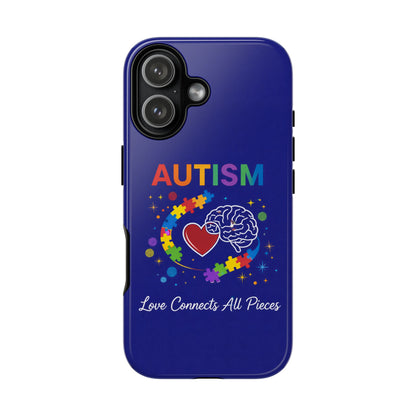 Autism Awareness Tough Case – "Love Connects All Pieces" Phone Case for Iphone, Samsung Galaxy and Pixel