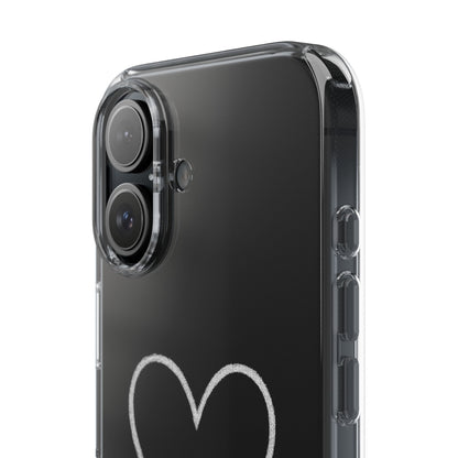 Minimal Hand-Drawn Heart Clear Phone Case | Aesthetic Clear Protective Case