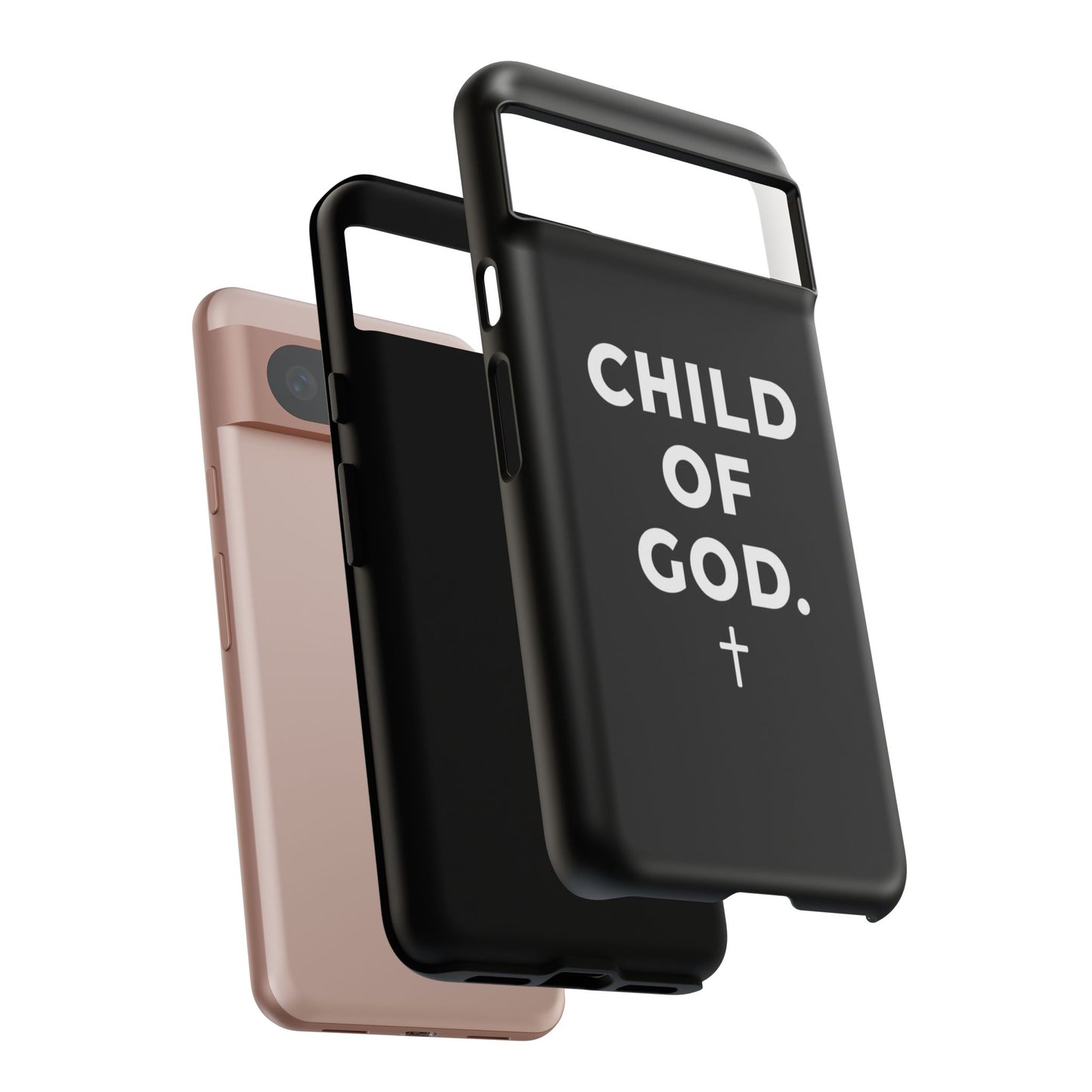 Child of God Phone Case Christian Black Aesthetic Cross Tough Cover