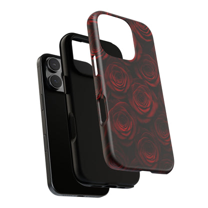 Dark Red Rose Phone Case – Gothic Floral Tough Case (iPhone, Samsung, Pixel)