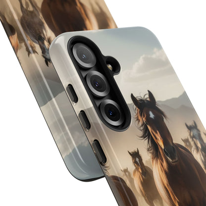 Running Horses Phone Case | Wild Mustang Herd Tough Protective Cover