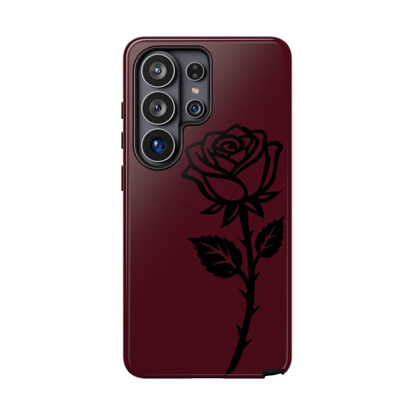 Black Rose Burgundy iPhone Case | Dark Aesthetic Shockproof Protective Cover