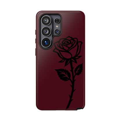 Black Rose Burgundy iPhone Case | Dark Aesthetic Shockproof Protective Cover