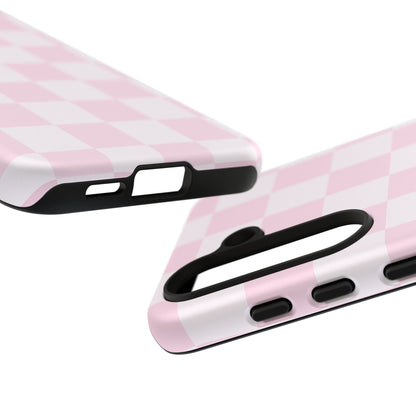 Pink Checkerboard Phone Case | Aesthetic Tough Protective Case