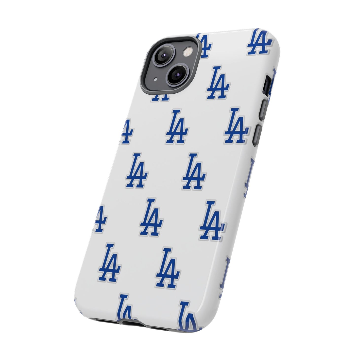Blue LA Monogram Pattern Phone Case | Minimal Baseball Inspired Tough Cover