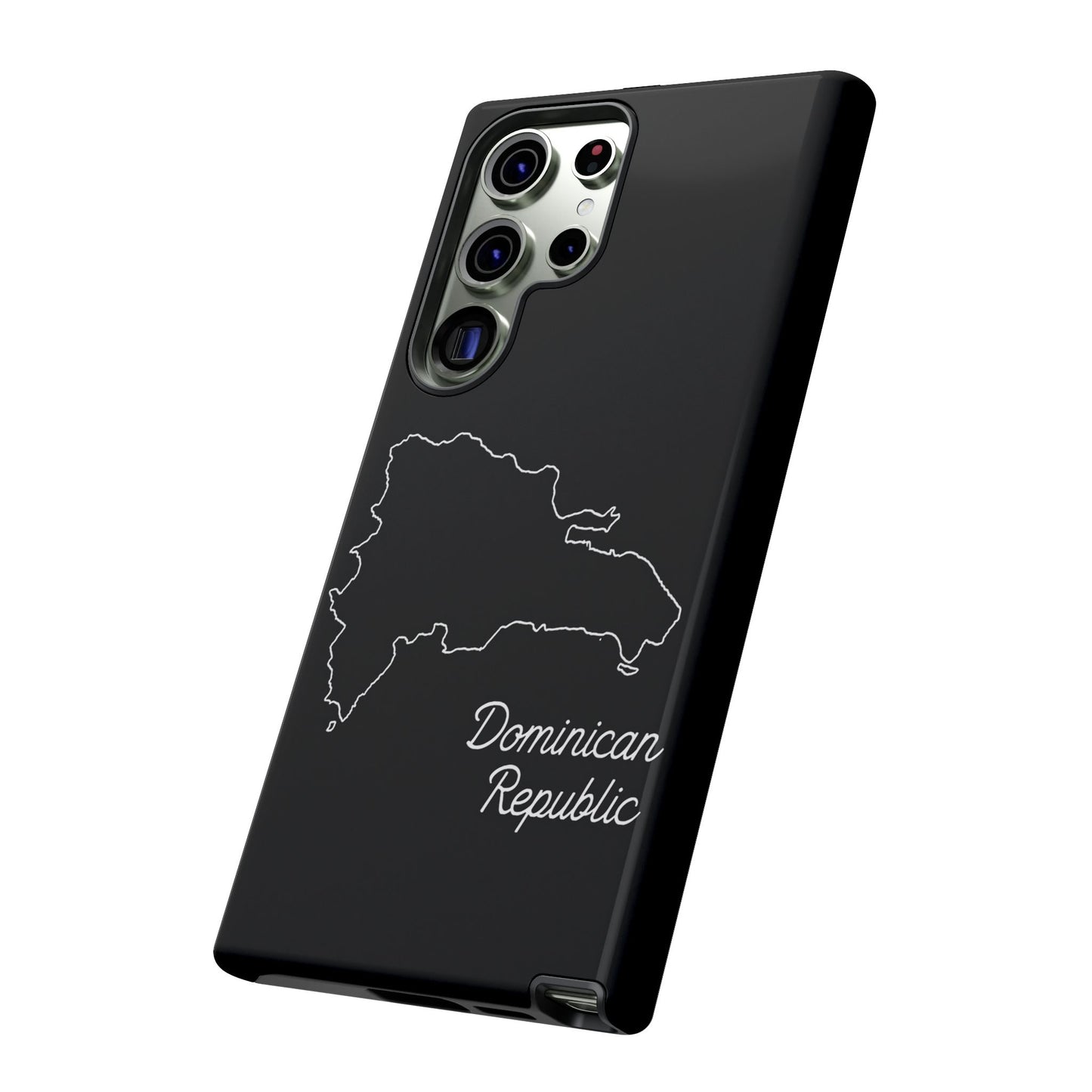 Dominican Republic Outline Phone Case – Minimal Country Map Tough Case (iPhone, Samsung, Pixel)