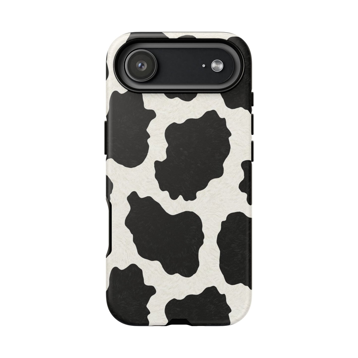 Black & White Cow Print Phone Case | Western Aesthetic iPhone & Samsung Tough Case