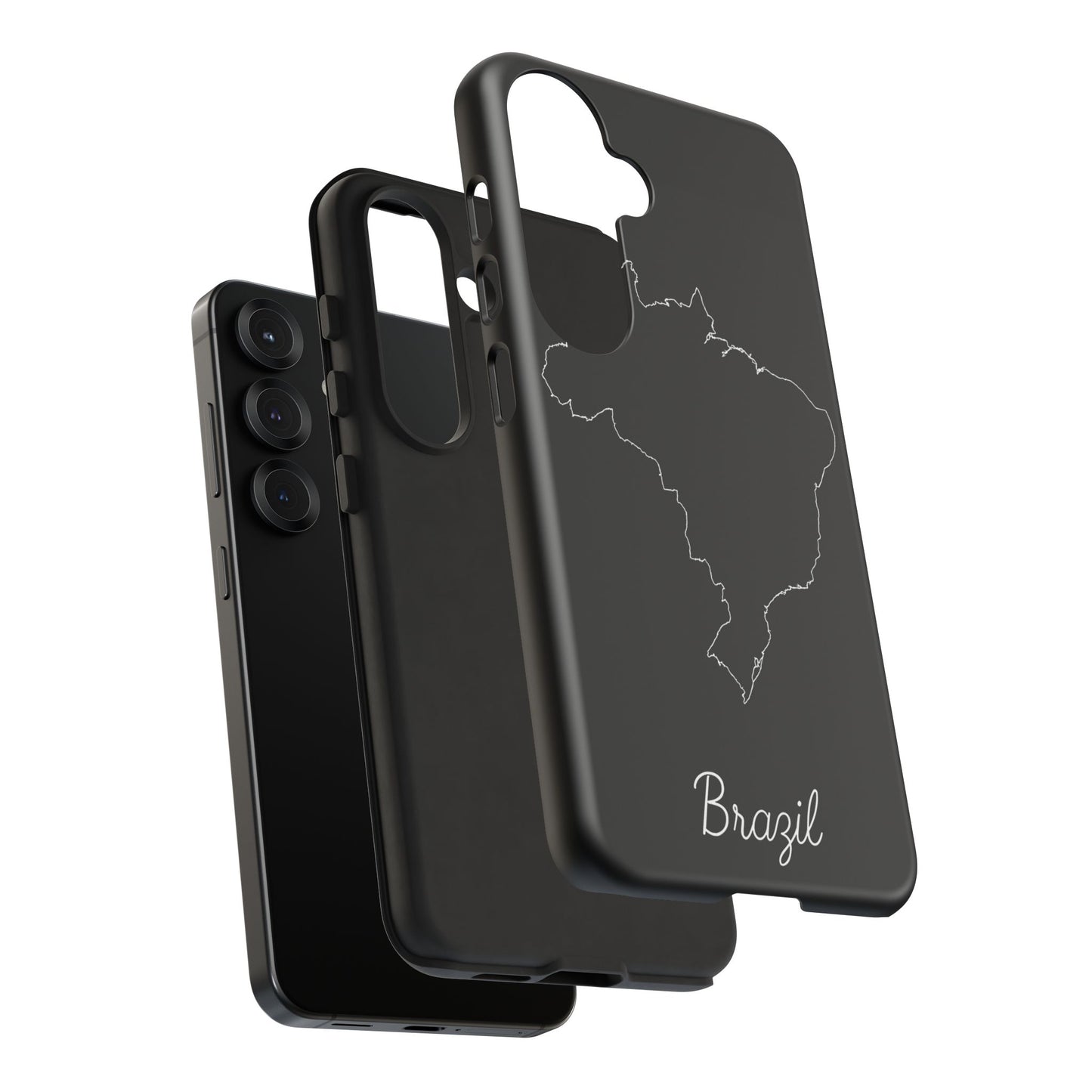 Brazil Outline Phone Case – Minimal Country Map Tough Case (iPhone, Samsung, Pixel)