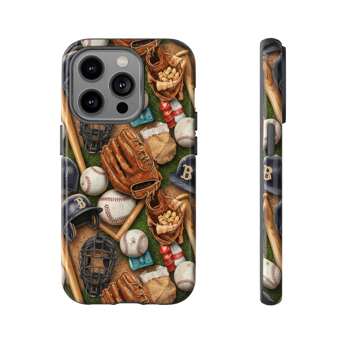 Baseball Gear Collage Phone Case – Vintage Baseball Equipment Sports Tough Case