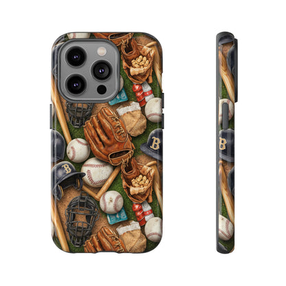Baseball Gear Collage Phone Case – Vintage Baseball Equipment Sports Tough Case