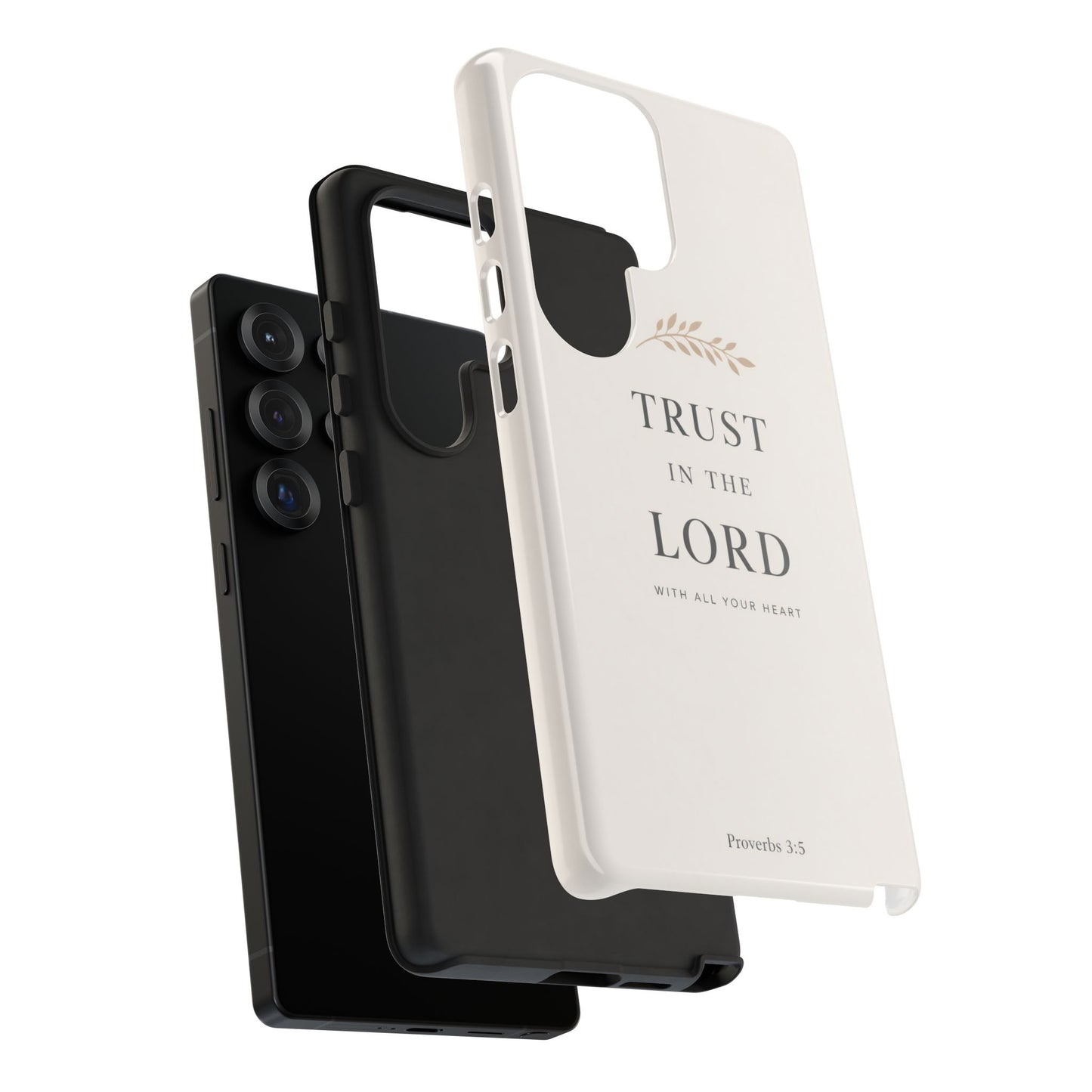 Proverbs 3:5 Christian Phone Case Trust in the Lord Minimalist Faith Cover