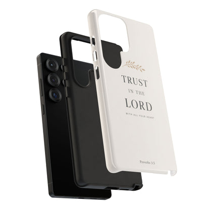 Proverbs 3:5 Christian Phone Case Trust in the Lord Minimalist Faith Cover