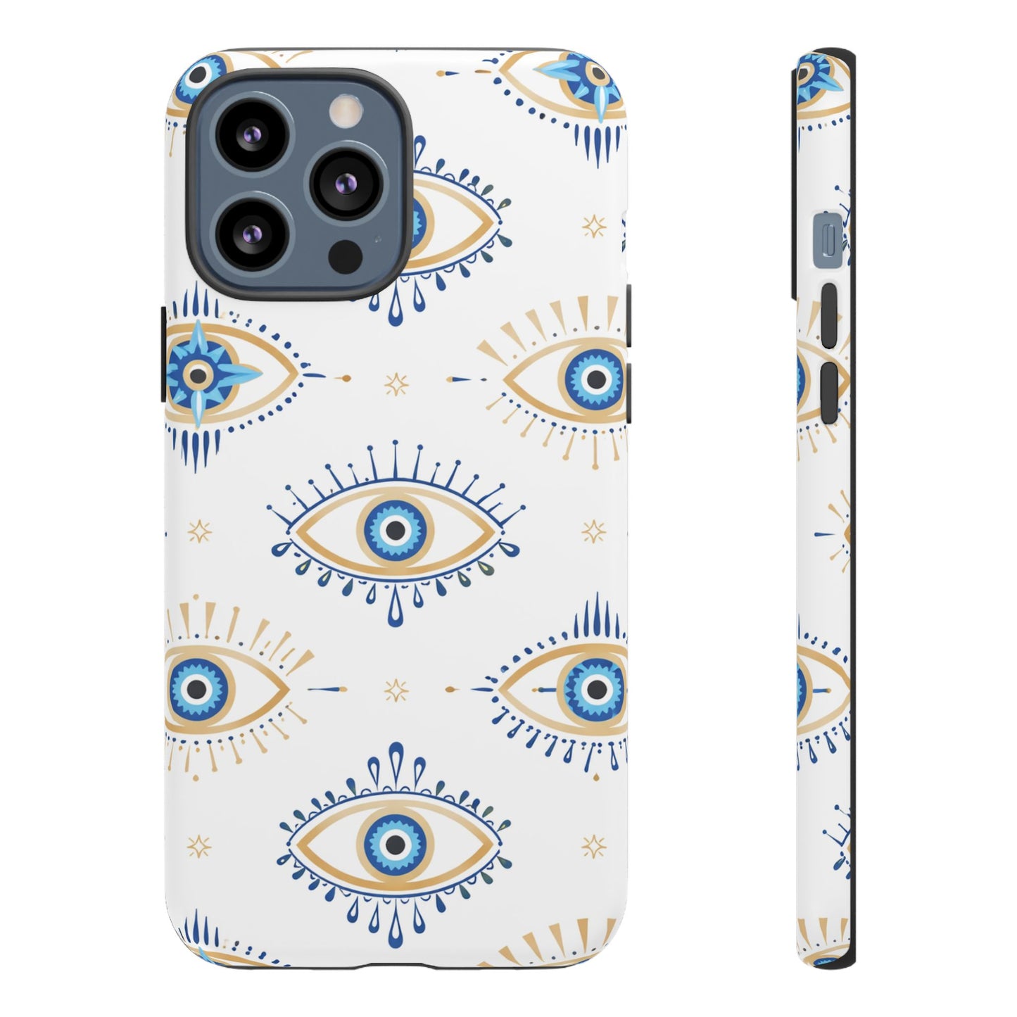 Blue Evil Eye Phone Case – Protective Slim Shockproof Cover for Iphone, Samsung Galaxy and Pixel