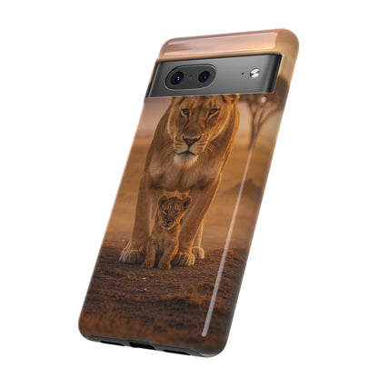 Lioness & Cub Phone Case | Safari Wildlife Tough Case for iPhone & Samsung