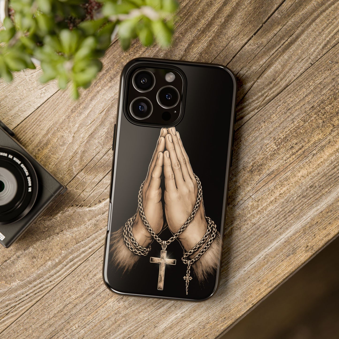 Praying Hands Cross Phone Case – Christian Faith Scripture Cover