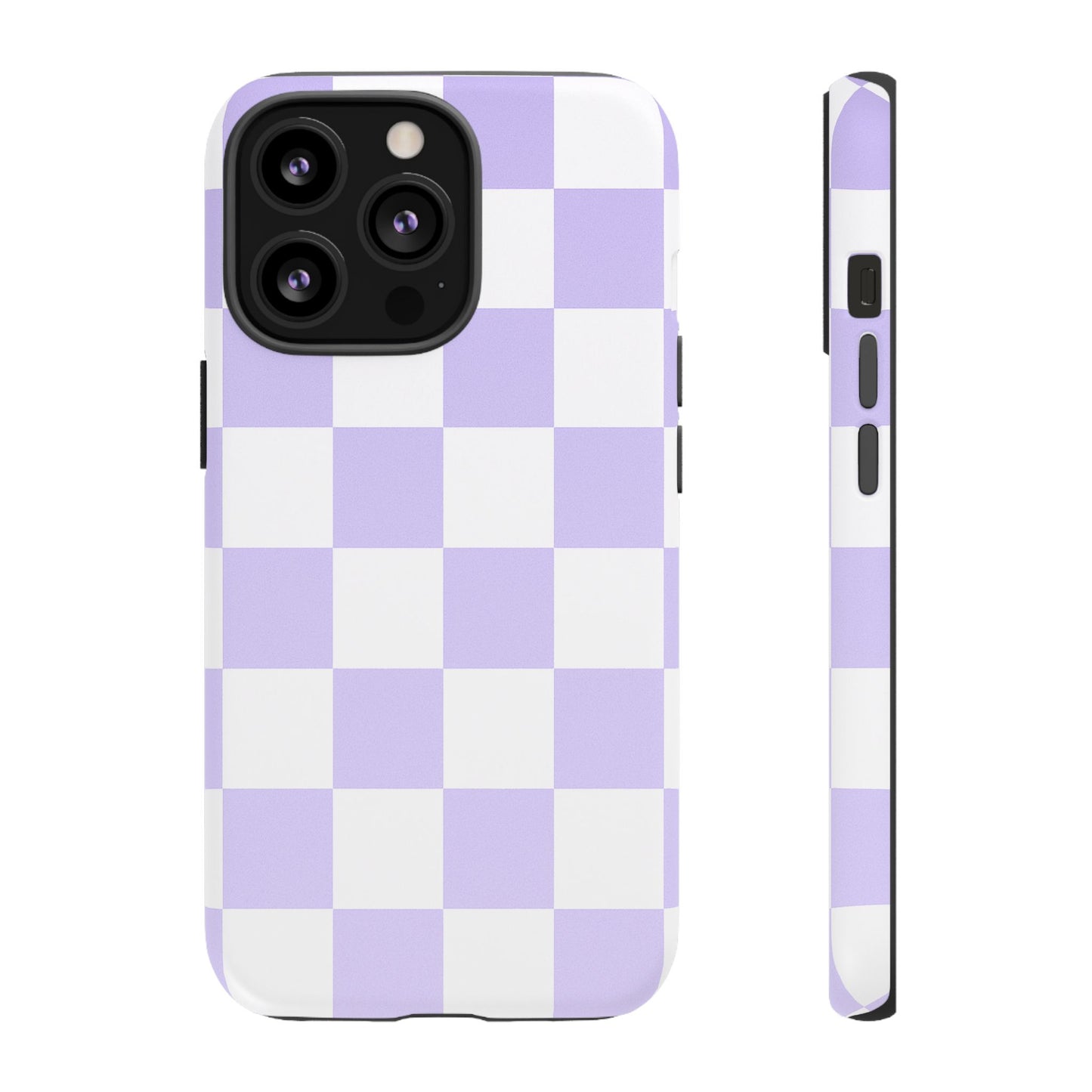 Lavender Checkerboard Phone Case | Pastel Aesthetic Checkered iPhone & Samsung Tough Case