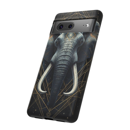 Elephant Mandala Phone Case – Black and Gold Spiritual Elephant Tough Protective Case