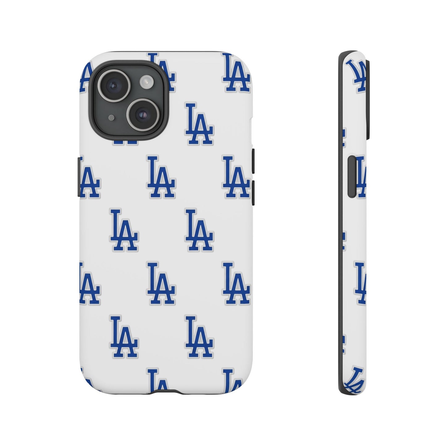 Blue LA Monogram Pattern Phone Case | Minimal Baseball Inspired Tough Cover