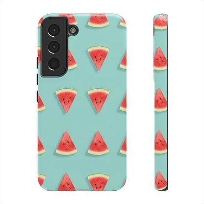 Watermelon Phone Case – Pastel Blue Summer Fruit Tough Case (iPhone, Samsung, Pixel)