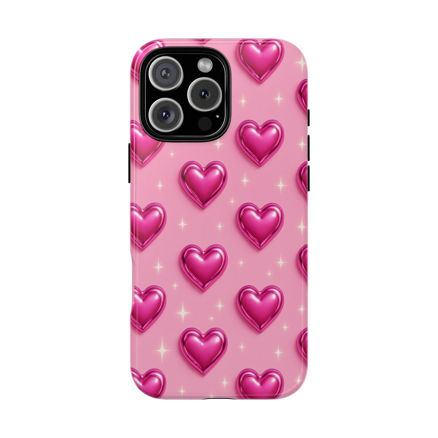 Pink Heart Pattern Phone Case | Tough Protective Case for Iphone, Samsung Galaxy and Pixel