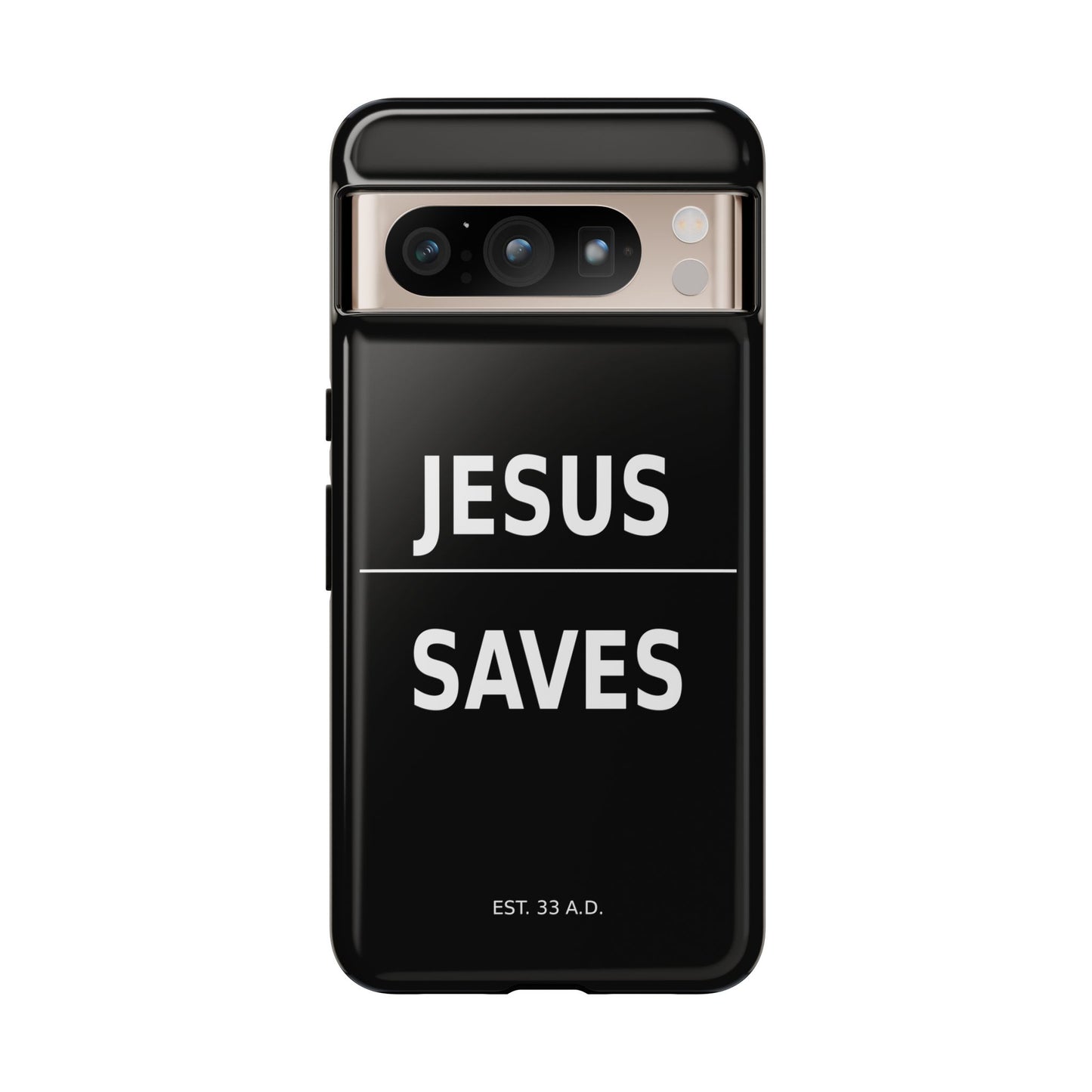 Jesus Saves Phone Case Christian Religious Minimalist Black Tough Cover