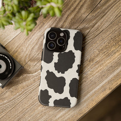 Black & White Cow Print Phone Case | Western Aesthetic iPhone & Samsung Tough Case