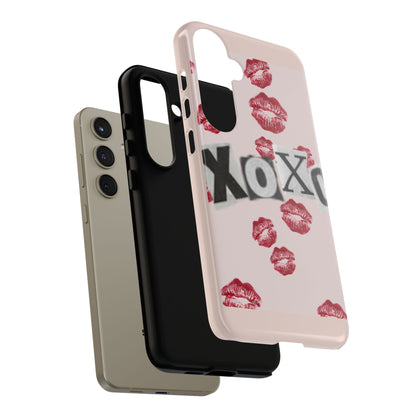 XOXO Kiss Print Phone Case | Coquette Valentine Aesthetic | Cute Pink Lipstick Kiss Tough Case for iPhone & Samsung