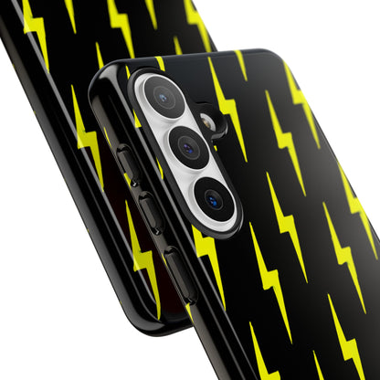 Yellow Lightning Bolt Tough Phone Case | Bold Electric Pattern Case for Iphone, Samsung Galaxy and Pixel