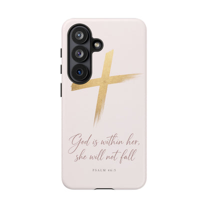 Psalm 46:5 God Is Within Her Christian Cross Phone Case Faith Gift