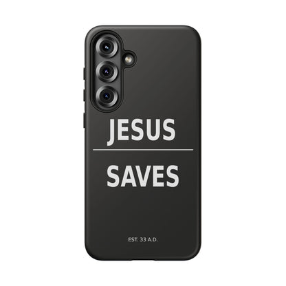Jesus Saves Phone Case Christian Religious Minimalist Black Tough Cover