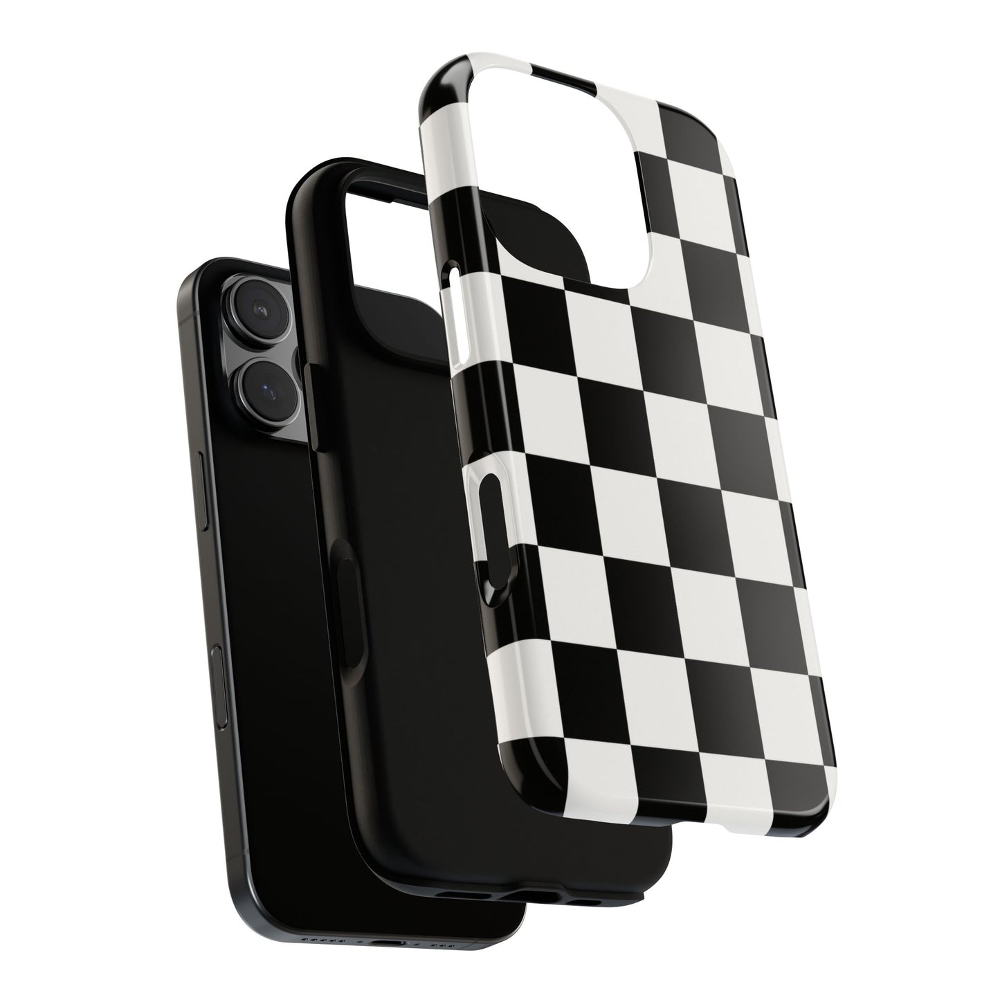 Black & White Checkerboard Phone Case – Classic Aesthetic Tough Protective Case for Iphone, Samsung Galaxy and Pixel