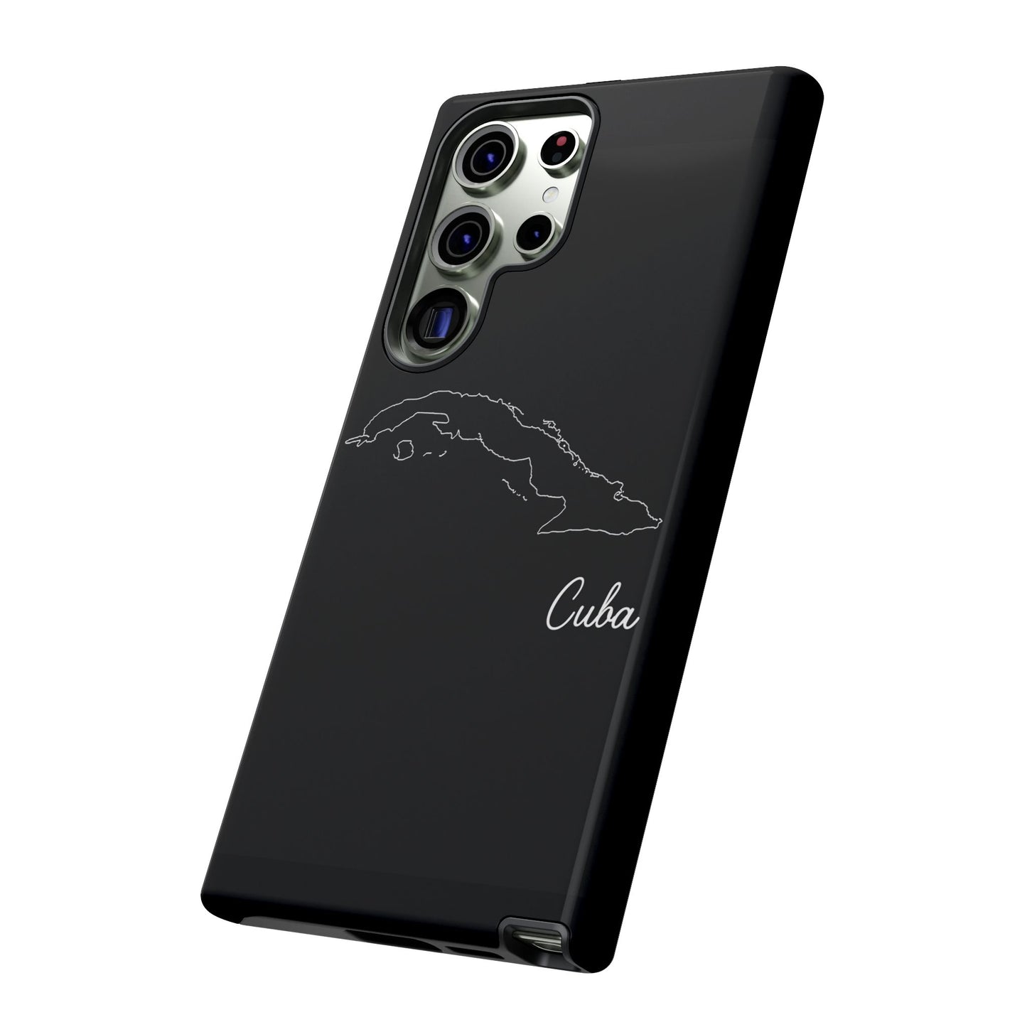 Cuba Outline Phone Case – Minimal Country Map Tough Case (iPhone, Samsung, Pixel)