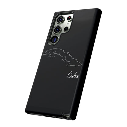 Cuba Outline Phone Case – Minimal Country Map Tough Case (iPhone, Samsung, Pixel)
