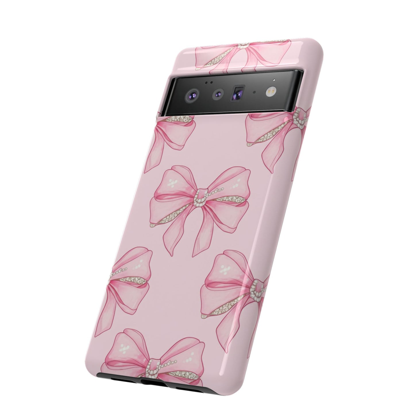 Pink Bow Pattern Phone Case | Coquette Aesthetic Tough Protective Case