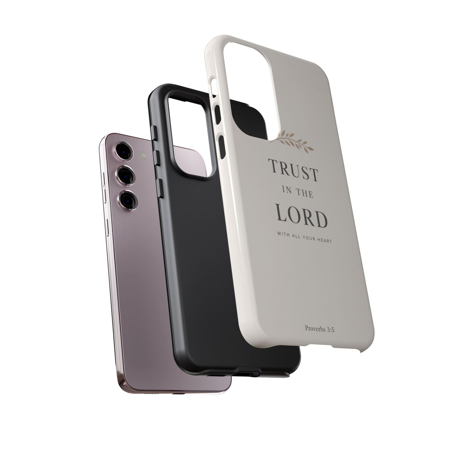 Proverbs 3:5 Christian Phone Case Trust in the Lord Minimalist Faith Cover
